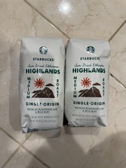 STARBUCKS Highlands MEDIUM ROAST Whole Bean Coffee BB: AUG2026 1LB/bag 2 Bags
