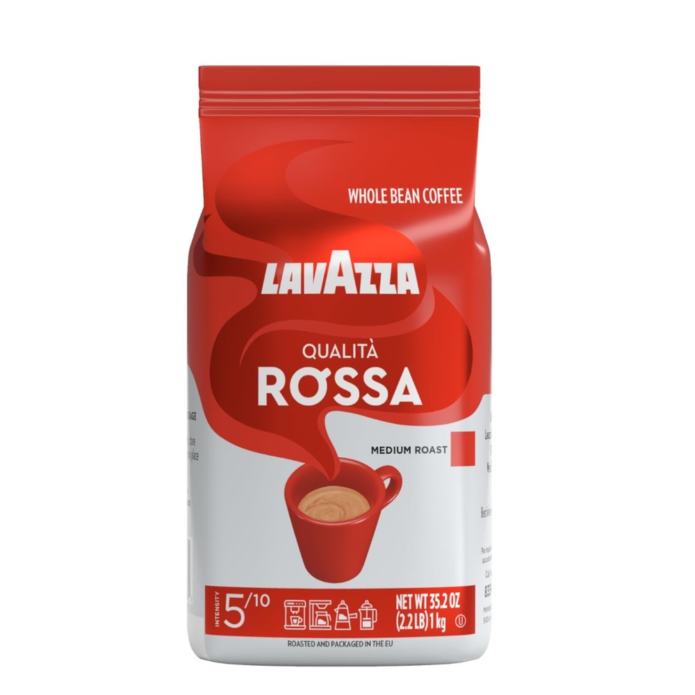 Lavazza Qualità Rossa Whole Bean Coffee, Medium Roast, 35.2 Ounce (Pack of 1)