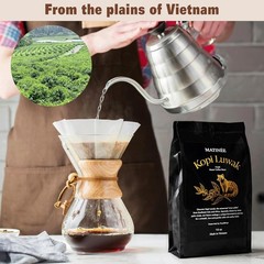Wild Kopi Luwak Coffee Beans, Medium Roast, 16oz