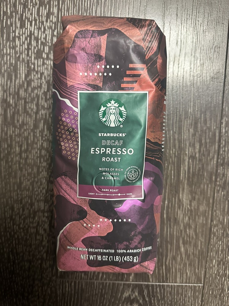 Decaf Expresso Dark Roast Whole Bean Starbuck Coffee 1lb Bag (price Per Bag)