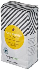 Amazon Fresh, Just Bright Whole Bean Coffee, Light 12 Ounce (Pack of 1)
