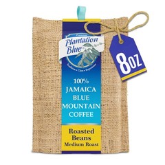 Plantation Blue 100% Blue Mountain Coffee Medium Roast Whole Beans 8 Oz