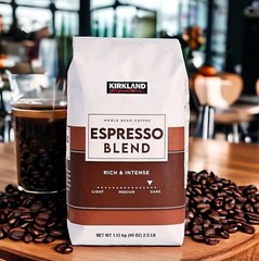 4 PACK – Kirkland Signature Espresso Blend Coffee, Dark Roast, Whole Bean, 2.5lb