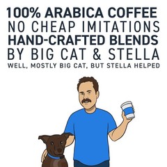 Whole Bean Coffee Big Cat Blend Medium Roast Caramel Hazelnut Fruity Notes 100%