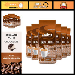 Lavazza Roasted Coffee Beans Crema E Aroma 2.2 lb Pack of 6