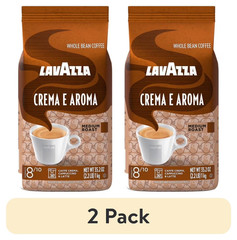 (2 pack) Lavazza Crema e Aroma Whole Bean Coffee, Medium Roast, 2.2 lb Bag