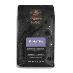 Copper Moon Sumatra Whole Bean Coffee 32 Ounce Bold Flavor Dark Roast