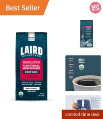 12 oz Organic Dark Roast Coffee Infused with Chaga & Lion’s Mane Mushrooms