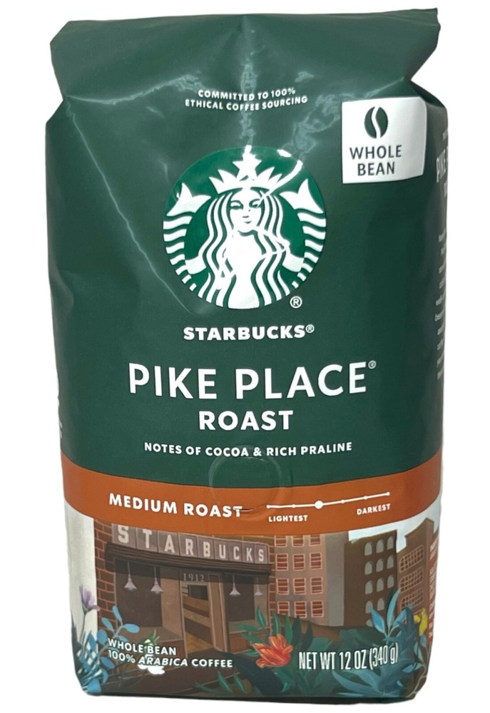 Starbucks Pike Place Roast Whole Bean Medium Roast Coffee 12 oz