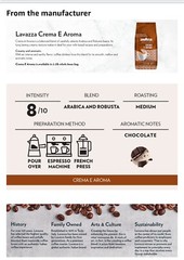 Crema E Aroma Whole Bean Coffee Blend, 2.2-Pound Bag , Balanced Medium Roast
