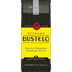 Supreme by Bustelo Whole Bean Espresso Coffee, 16-Ounce 16 Ounce (Pack of 1)