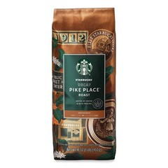 Starbucks Whole Bean Coffee, Decaffeinated, Pike Place, 1 lb, Bag, 6/Carton