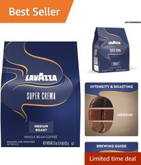Arabica and Robusta Blend Coffee – Super Crema 22 oz for Espresso Preparation