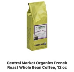 central market heb organic french roast whole bean 12 oz- lot of 3