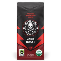 Dark Roast Whole Bean Organic Fair Trade 16oz Coffee Beans