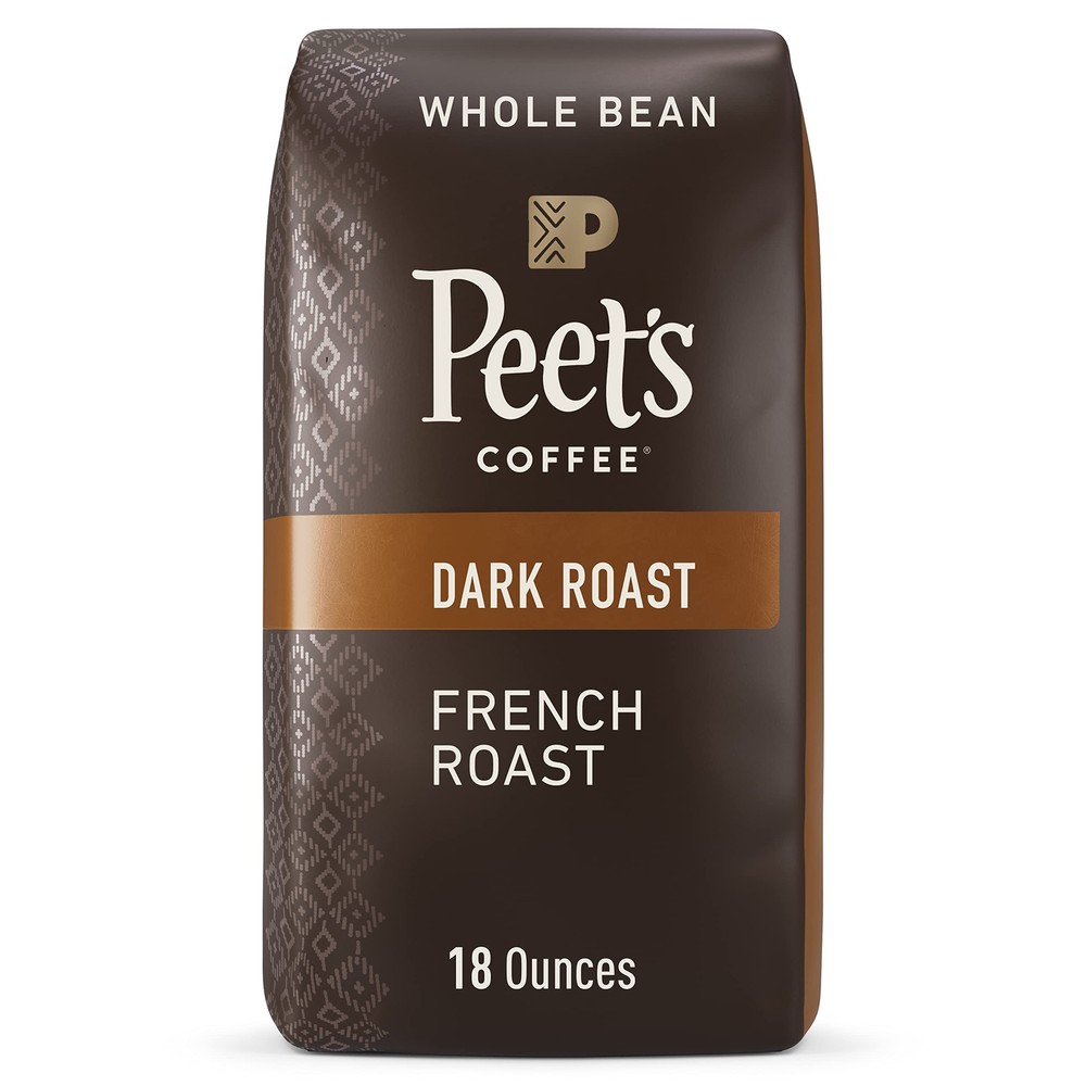 Peet’s French Roast Dark Roast Whole Bean Coffee 18 Ounce Bold and Smoky