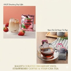 KALDI Strawberry Drip Coffee 10p Nyan Tea 3p Darjeeling Cat Hanger Set Japan