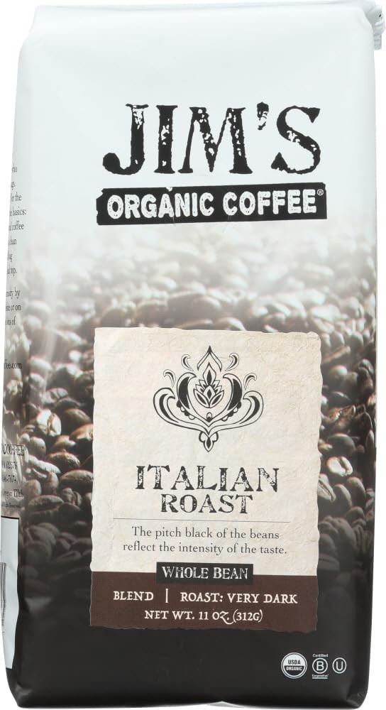 (Pack of 6) Jim’s Organic Coffee Whole Bean Sweet Love Organic Coffee 11 Oz