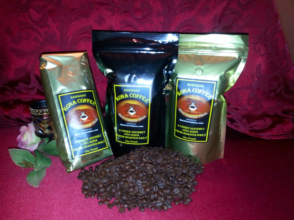 100% Hawaiian Kona Coffee 9 Pounds (9 One lb bags) Shipped Fast!