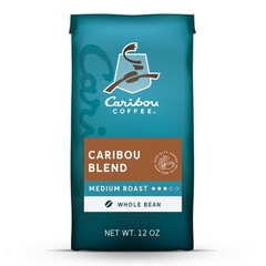 Caribou Coffee Caribou Blend Premium Medium Roast Whole Bean Coffee, Arabica, 12