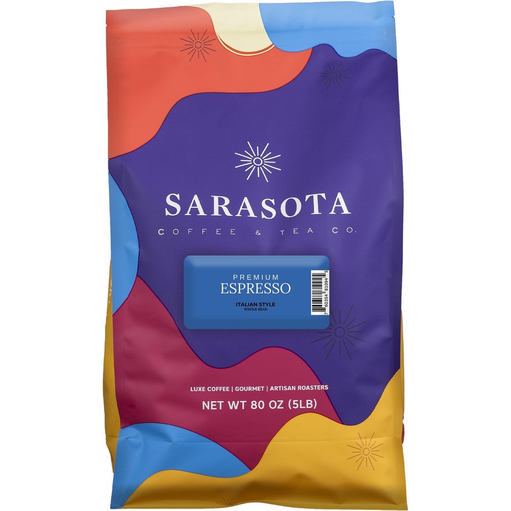 Sarasota Coffee Whole Bean Espresso | Dark Roast Coffee Beans | Low Acid, Mol…