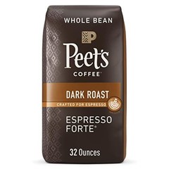 Peet’s Espresso Forte Dark Roast Whole Bean Coffee 32 Ounce Bag 100% Arabica