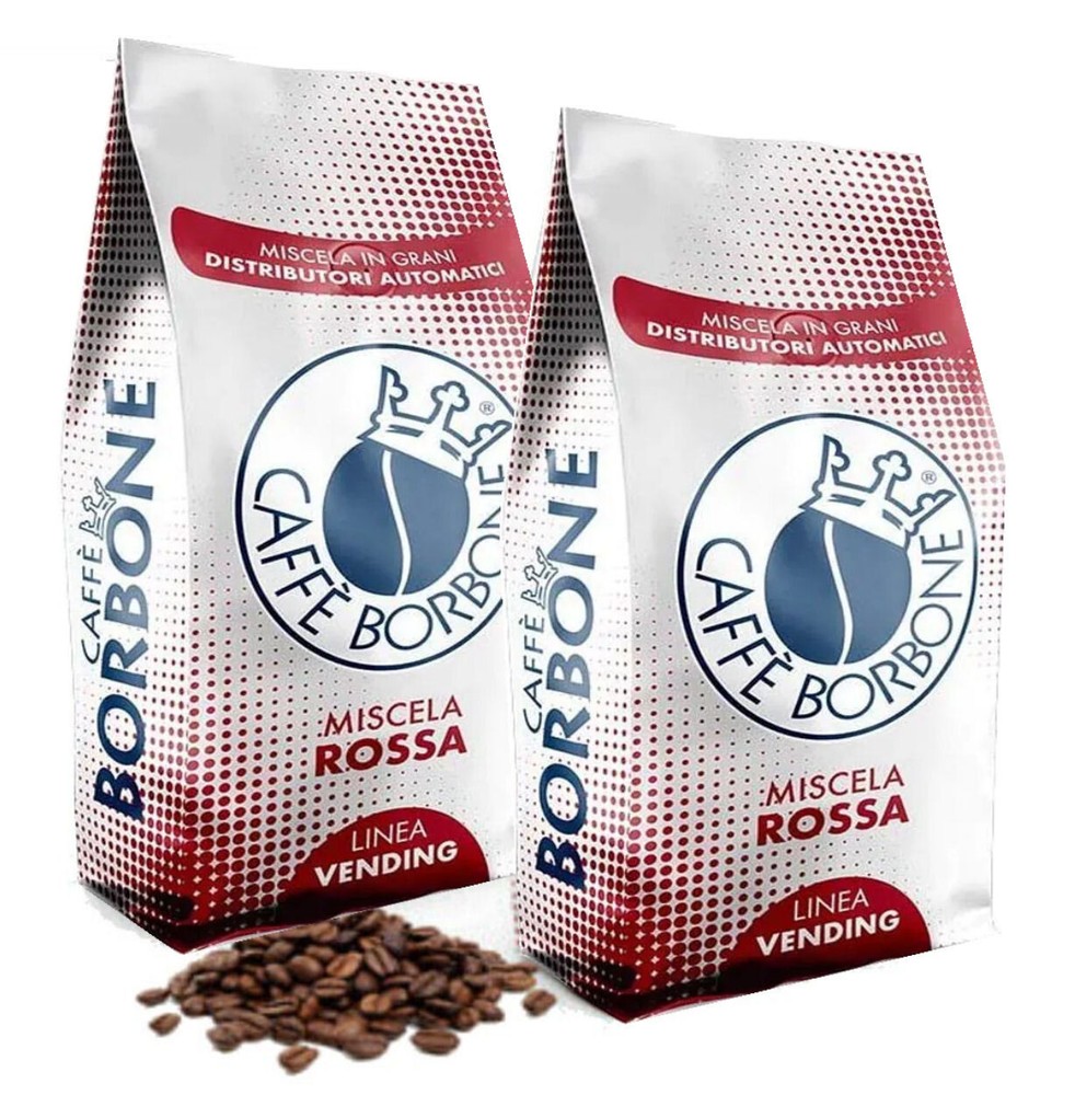 KG Bourbon Coffee Beans Line Vending Blend RED 1kg Bean Envelopes