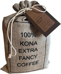 100% Hawaiian Kona Coffee • Extra Fancy • Roasted to Order • 1 lb Burlap Bag