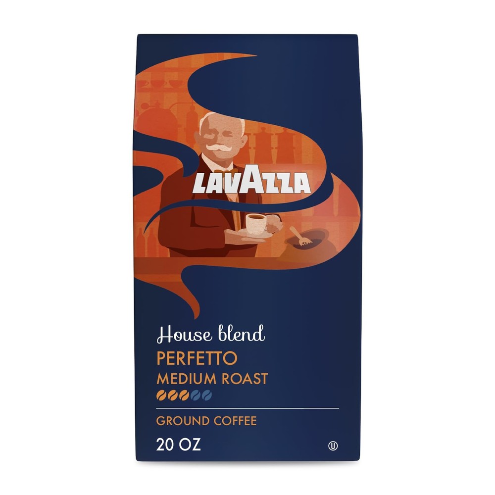 20 oz Perfetto Ground Coffee Blend Dark Roast 100% Arabica Caramel Flavor