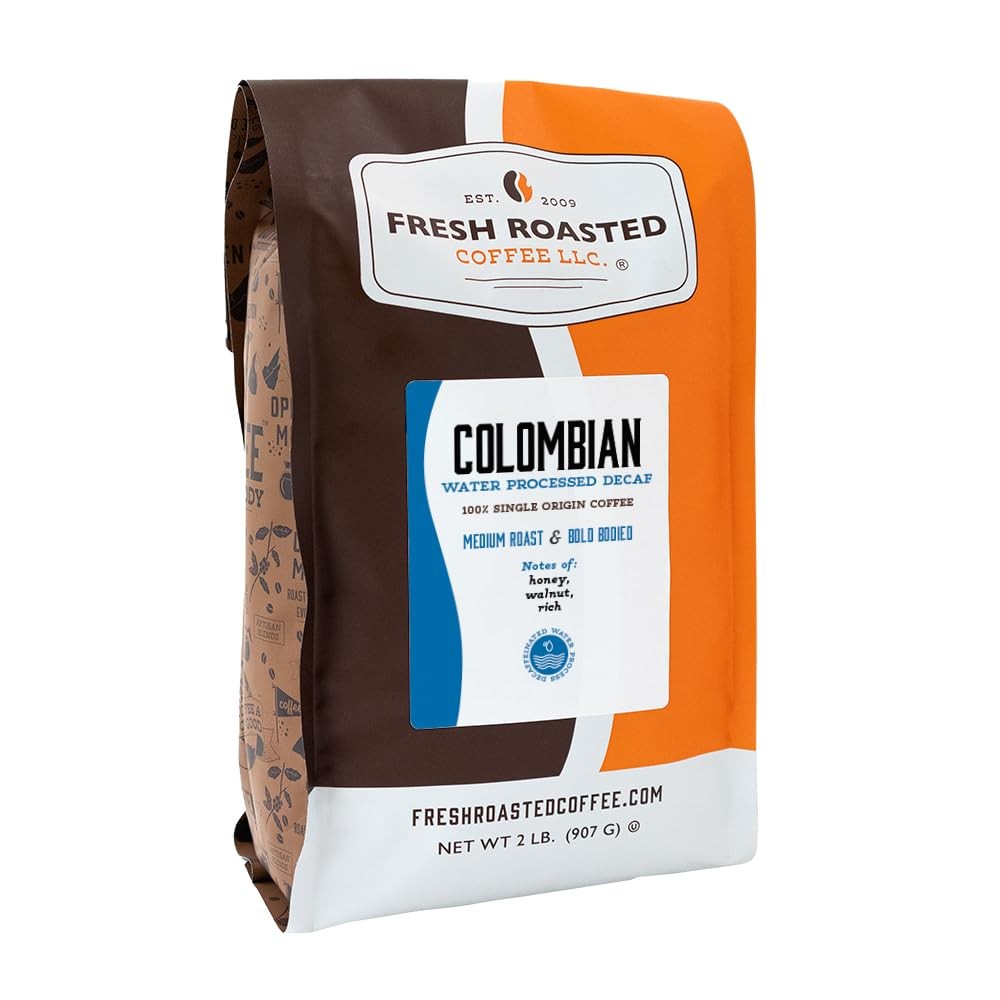 100 Waterprocess Decaf Colombian 2 Lb 32 Oz Medium Roast Kosher Whole Bean