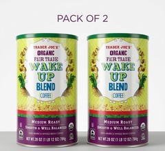 2 Pack Trader Joe’s Organic Fair Trade Wake Up Blend Coffee 28 oz Each Pack
