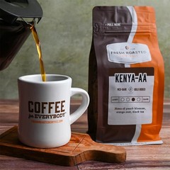 , Kenya AA, 12 oz, Med-Dark Roast, Kosher, Whole Bean