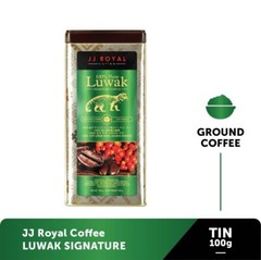 Luwak Coffee Signature Ground – JJ Royal Luwak Signature Ground Coffee Tin 100g