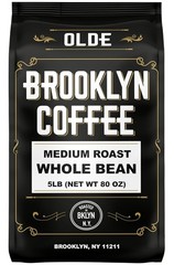 BROOKLYN COFFEE Whole Bean, Classic Medium Roast (5lb) 80 Ounce (Pack of 1)