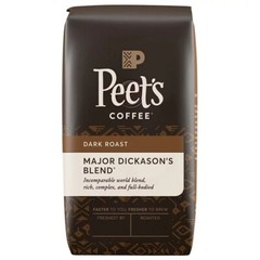 2 Packs Peet’s Coffee Major Dickason’s Blend Deep Roast, Whole Bean, 32 oz. each