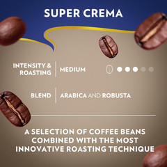 Super Crema Whole Bean Coffee, Medium Espresso Roast, Arabica and Robusta Blend,