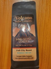 Volcano Coffee Whole 6 Oz Full City Roast – 100% Kona Coffee, Fresh