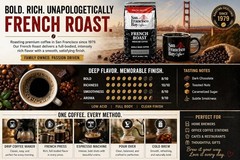 French Roast Gourmet Dark Roast 100% Arabica Coffee 3lb Kosher