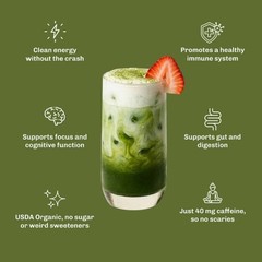 Organic Strawberry Matcha Mushroom Coffee Alternative – 2.1oz