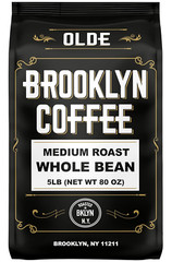 BROOKLYN COFFEE Whole Bean, Classic Medium Roast (5Lb) Balanced, Smooth, Mellow