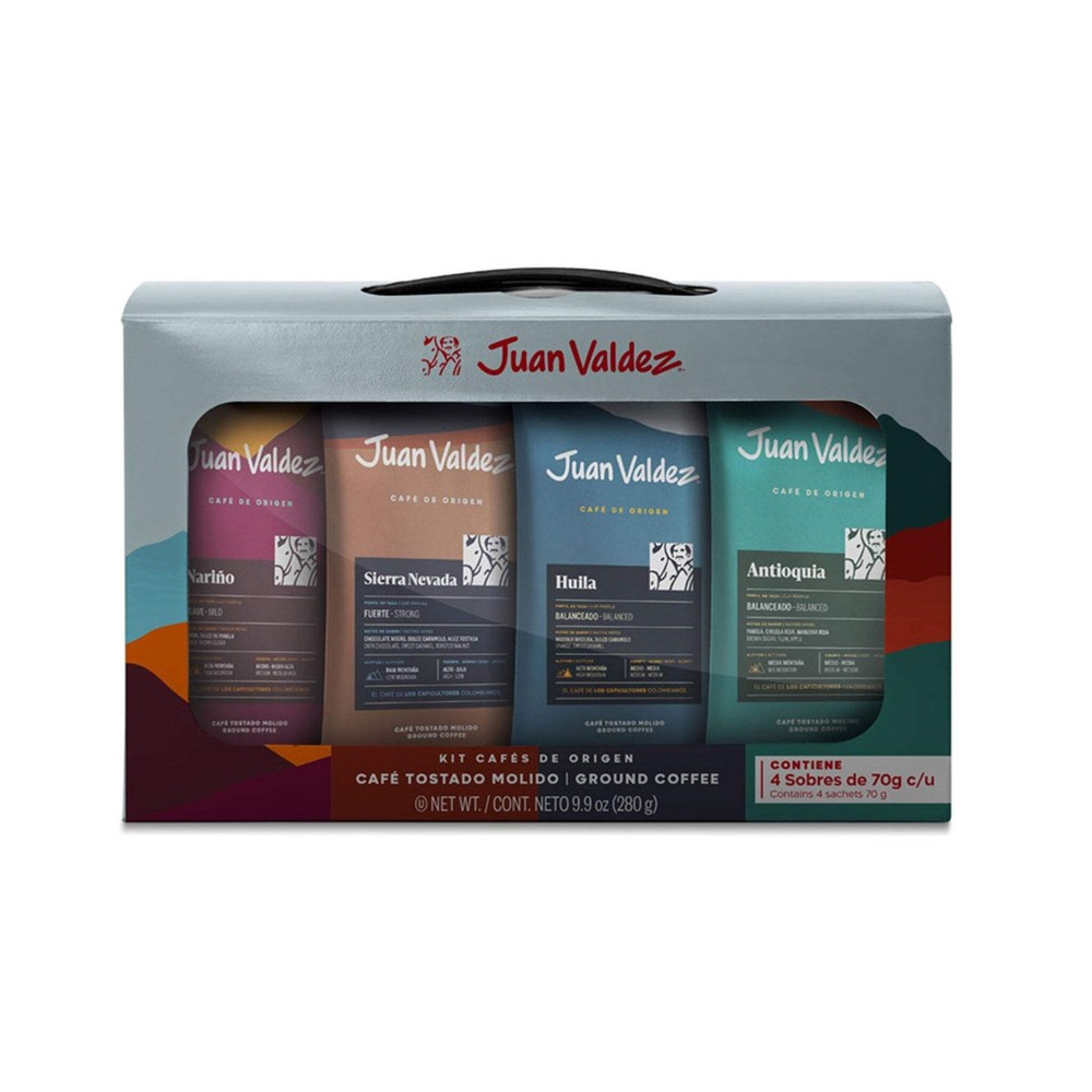 Juan Valdez Coffee of Origin Colombian Ground Coffee – Kit x 4 Sachets 280 g