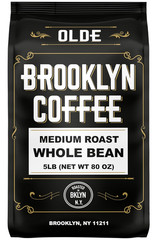 BROOKLYN COFFEE Whole Bean, Classic Medium Roast (5Lb) Balanced, Smooth, Mellow