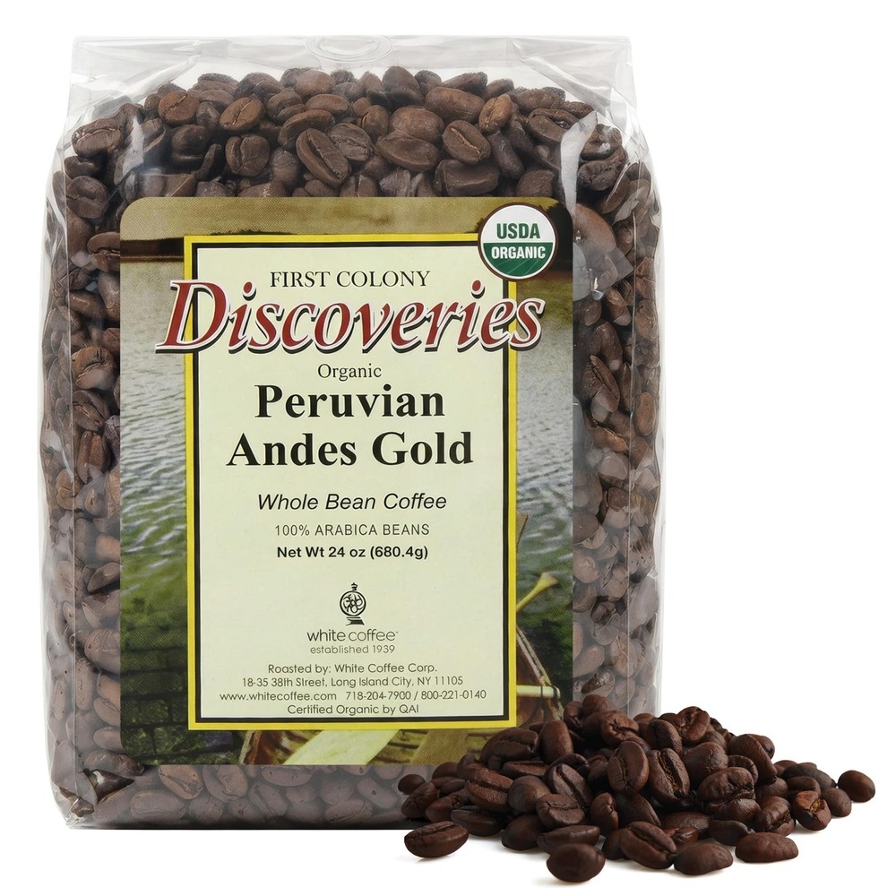 Organic Whole Bean Coffee, Peruvian Andes Gold, Medium Roast, USDA Organic, 1…