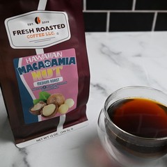Hawaiian Macadamia Nut Flavored Whole Bean Coffee Medium Roast 12 Ounce Bag