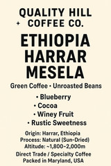 Green Coffee Beans – Ethiopia Harrar Mesela – Natural Process 10 pounds