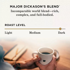2 PACK Peet’s Coffee Major Dickason’s Blend DARK ROAST, Whole Bean (32oz.) Each