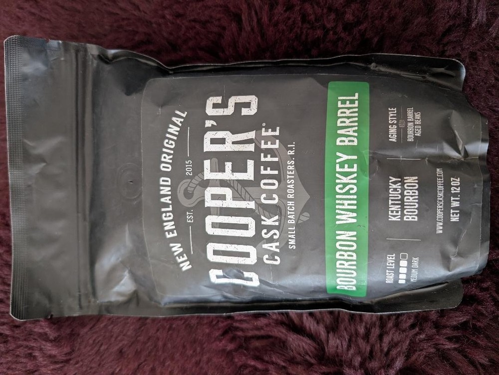 Cooper’s Cask Coffee Whole Bean Bourbon Whiskey Barrel 12 oz. Aged Beans