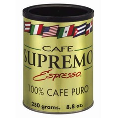 3 Pack – Cafe Supremo 100% Espresso Coffee, Dark Roast Latin Flavor – 8.8oz Cans