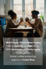 Café 1820 Whole Bean, Premium Costa Rican Whole Bean Coffee, 100% Arabica, Dark