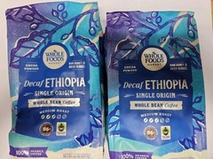 Decaf Ethiopia Single Origin Whole Bean Coffee, Medium Roast, Cocoa , Raw H…x2